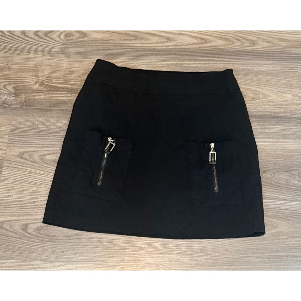 Jamie Sadock Womens Black Golf Skort Size 8 Cargo Zipper Pockets Stretch Mini